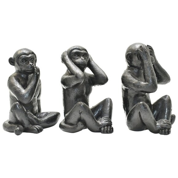 Adam & Friends Home Decor See No Evil, Hear No Evil, Speak No Evil Sculpture - Picture 4 of 6